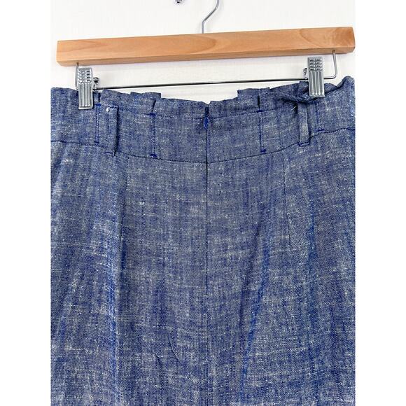 Ann Taylor Linen Blend Knee Length Skirt 4 Petite Corpcore Professional Pleated - Picture 4 of 7